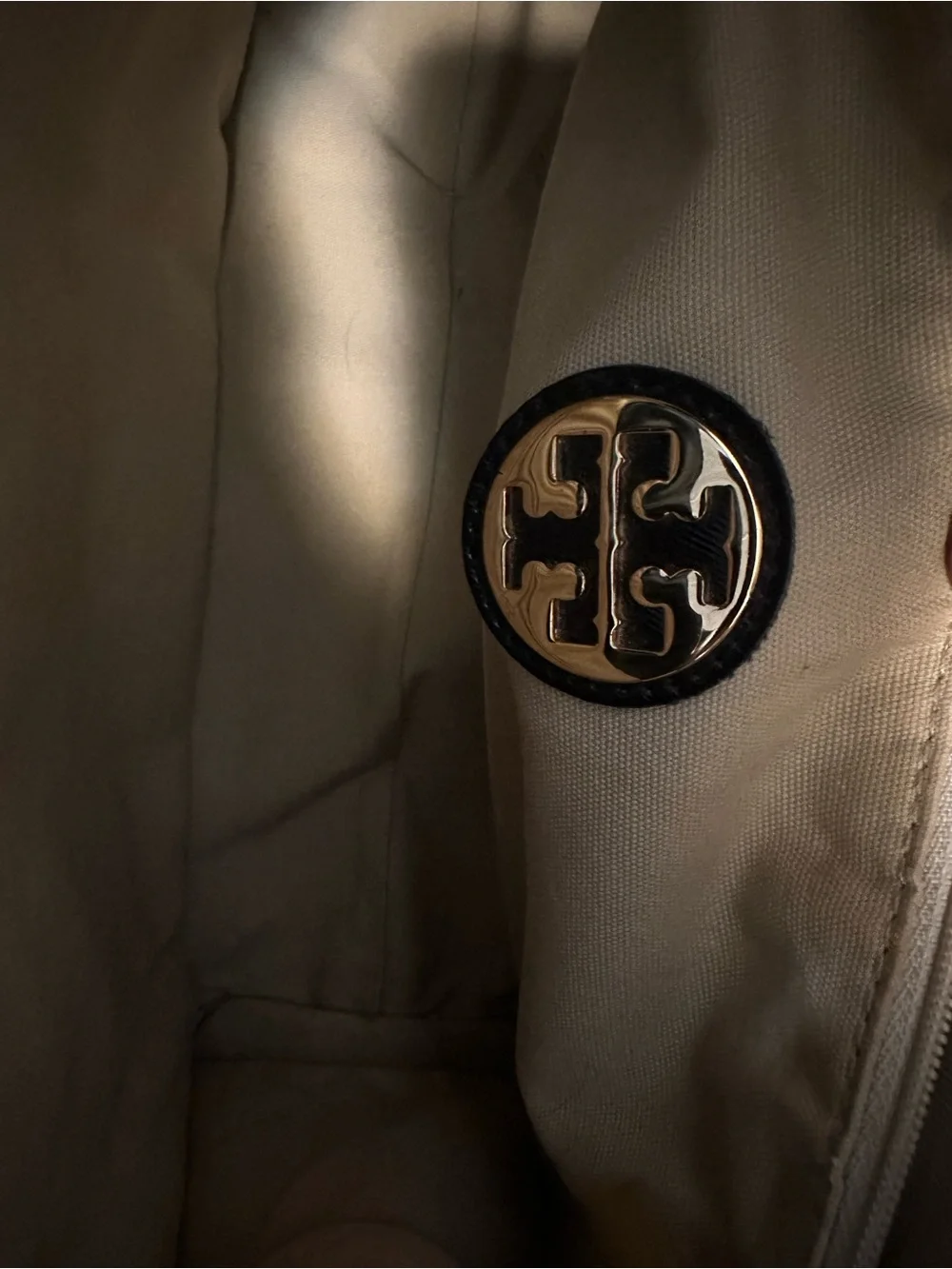 Tory Burch Black Patent Canvas Messenger Tote